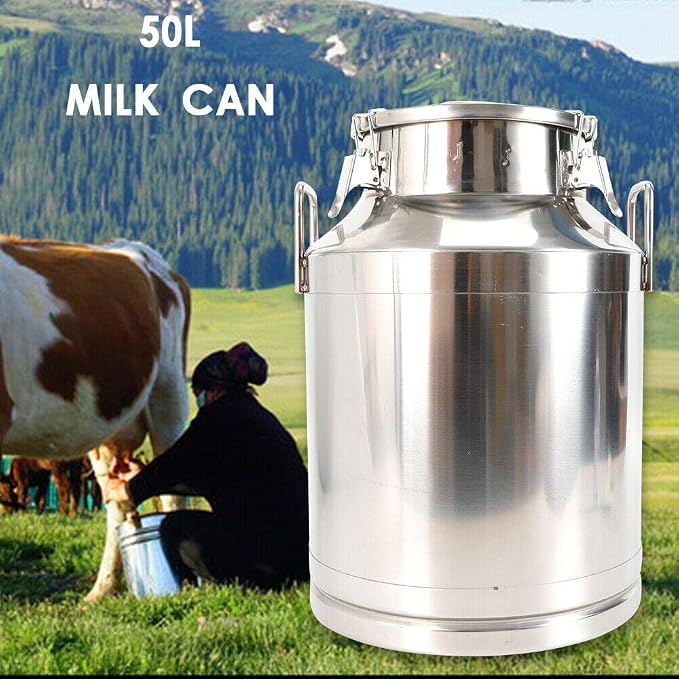 Stainless Steel Milk Can Heavy Duty Milk Jug Milk Bucket Water Jug Ice Bucket - Image 3
