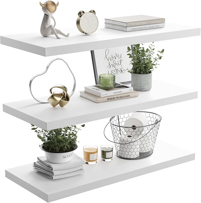 Wall Shelf Set of 3, Wooden Floating Wall Shelf by Home