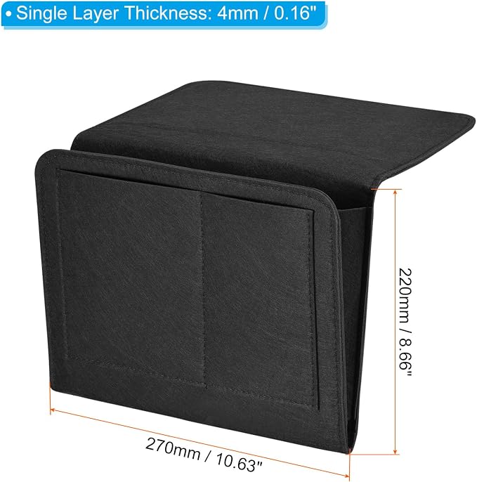 PATIKIL 11in Bedside Caddy, Bed Caddy Bedside Organizer Hanging 5 Pocket Soft - Image 2