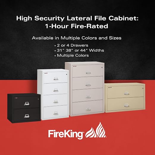 FireKing Fireproof Lateral File Cabinet, Arctic White, Made in USA - Image 9