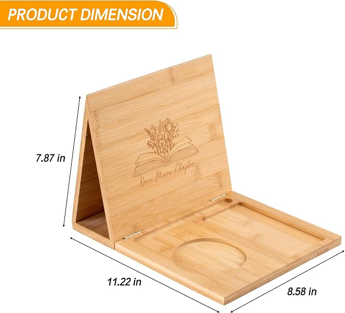 Wooden Book Holder Stand for Page Rest Nook Reading Valet - Image 2
