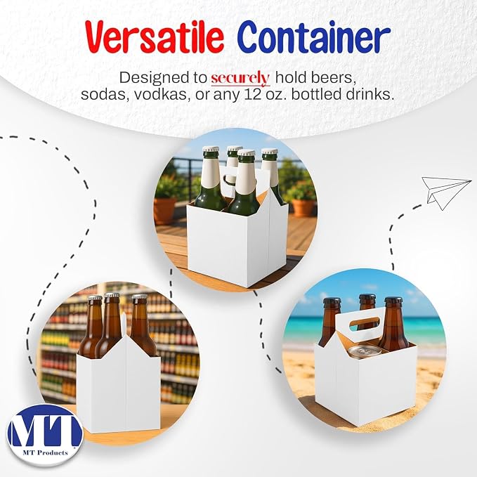 MT Products White 4 Bottle Holder 12 oz. - Image 3