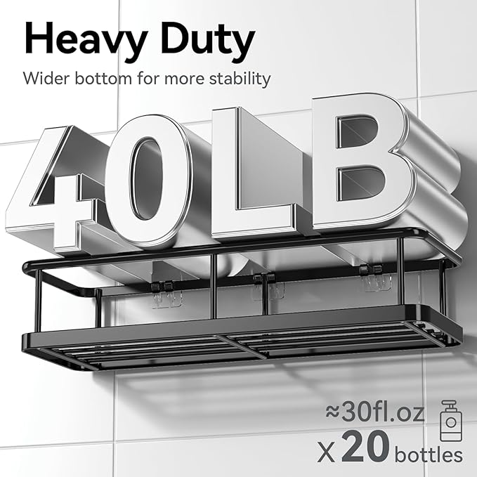 YASONIC Shower Caddy, 100% Rustproof Shower Shelves - Image 3