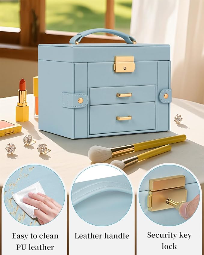 TORIBIO Jewelry Box for Women, Leather Jewelry Organizer - Image 7
