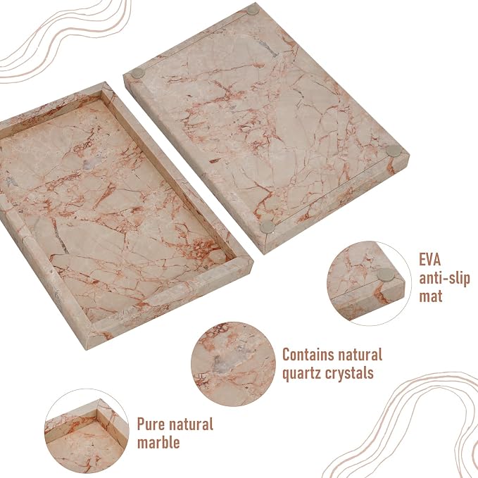 Marble Bathroom Tray, Pure Natural Vanity Tray, Marble Trays - Image 3