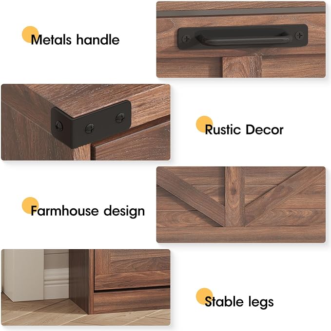 Shoe Cabinet with 3 Flip Drawers & 2 Drawers, Freestanding Shoe Storage Cabinet - Image 6
