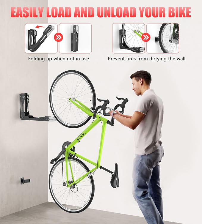 Swivel Bike Wall Mount, Space Saving Bike Rack Garage, No Heavy Lifting - Image 6