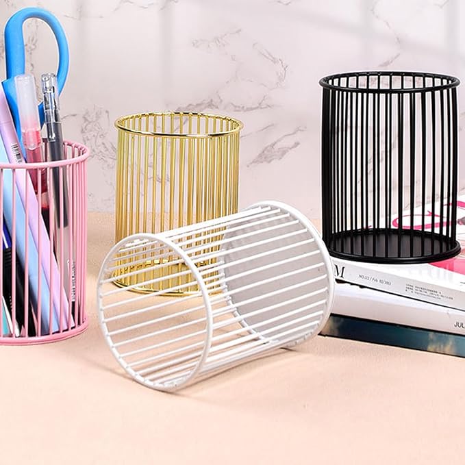 Metal Pen Holder Cup for Desk Makeup Brushes Pencil Holders Home Office - Image 4