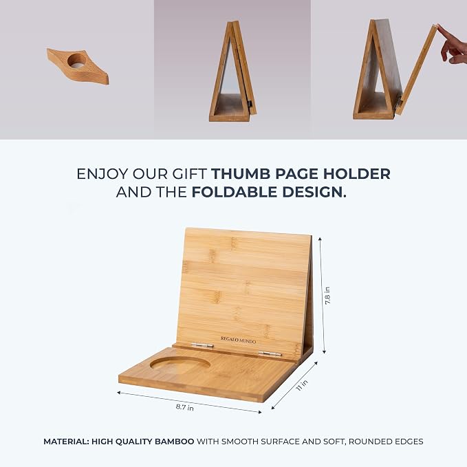 Bamboo Triangle Book Holder Stand – Perfect - Image 2