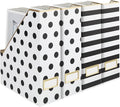 BLU MONACO Set of 4 Magazine File Boxes | 2 Black & White Stripes + 2 Polka by Blu_Monaco
