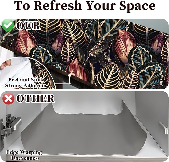 Floralplus Shelf Liner for Kitchen Cabinet, Self Adhesive Drawer and Cabinet - Image 5