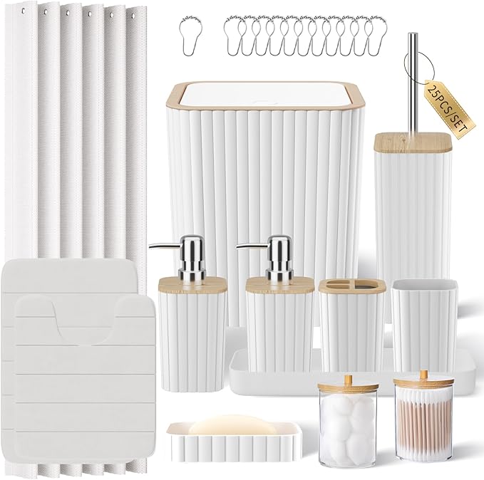 Bathroom Set - 25PC White Bathroom Set by BetterbathroomwithXLHOME