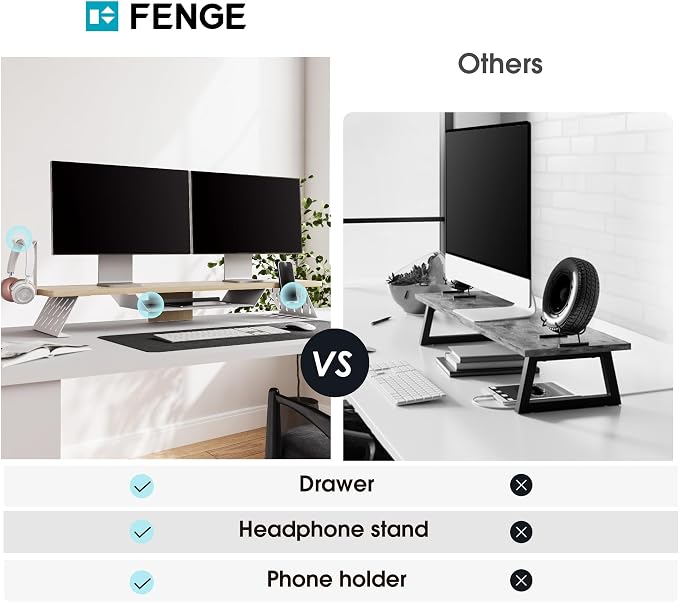 Fenge Dual Monitor Stand, 42.5 Inch Monitor Riser - Image 4