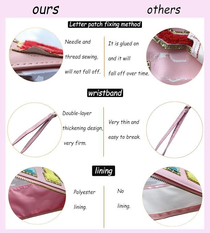 TopTTanBo Chenille Letter Clear Bag Purse Multi-purpose Transparent Waterproof - Image 4