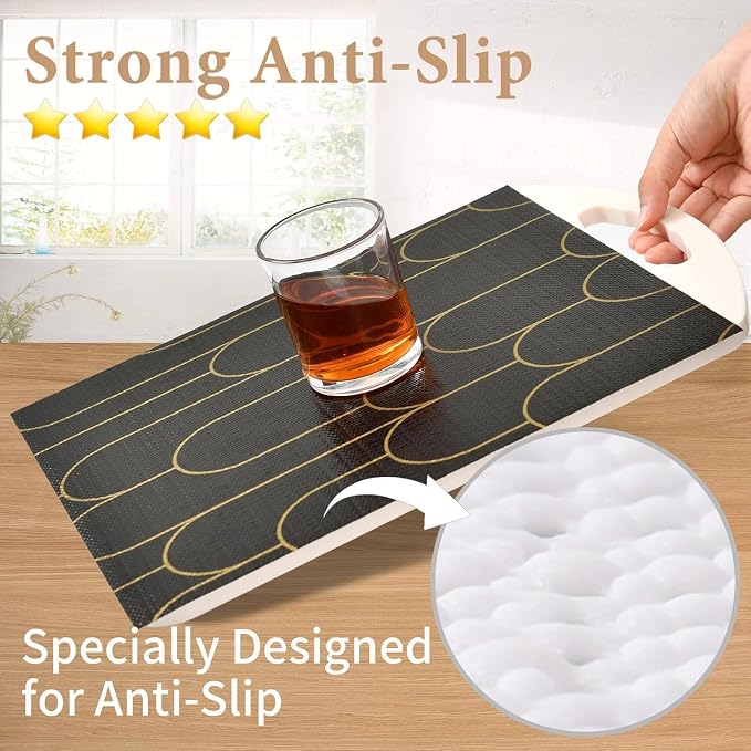 Shelf Liners for Kitchen Cabinets Drawer Liner 12in x 20FT Non Adhesive Black - Image 2