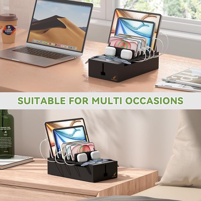 Pezin & Hulin Natural Bamboo Cable Management Box, Wire Organizers - Image 8