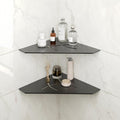 2-Pack 10" Matte Black Recessed Corner Shower Shelf, for Tiled