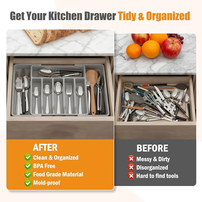 Large Expandable Silverware Organizer - Image 5