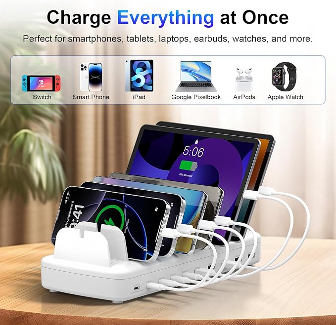 510W Fast Charging Station for Multiple Devices, 10 Port USB C Charger Station - Image 3