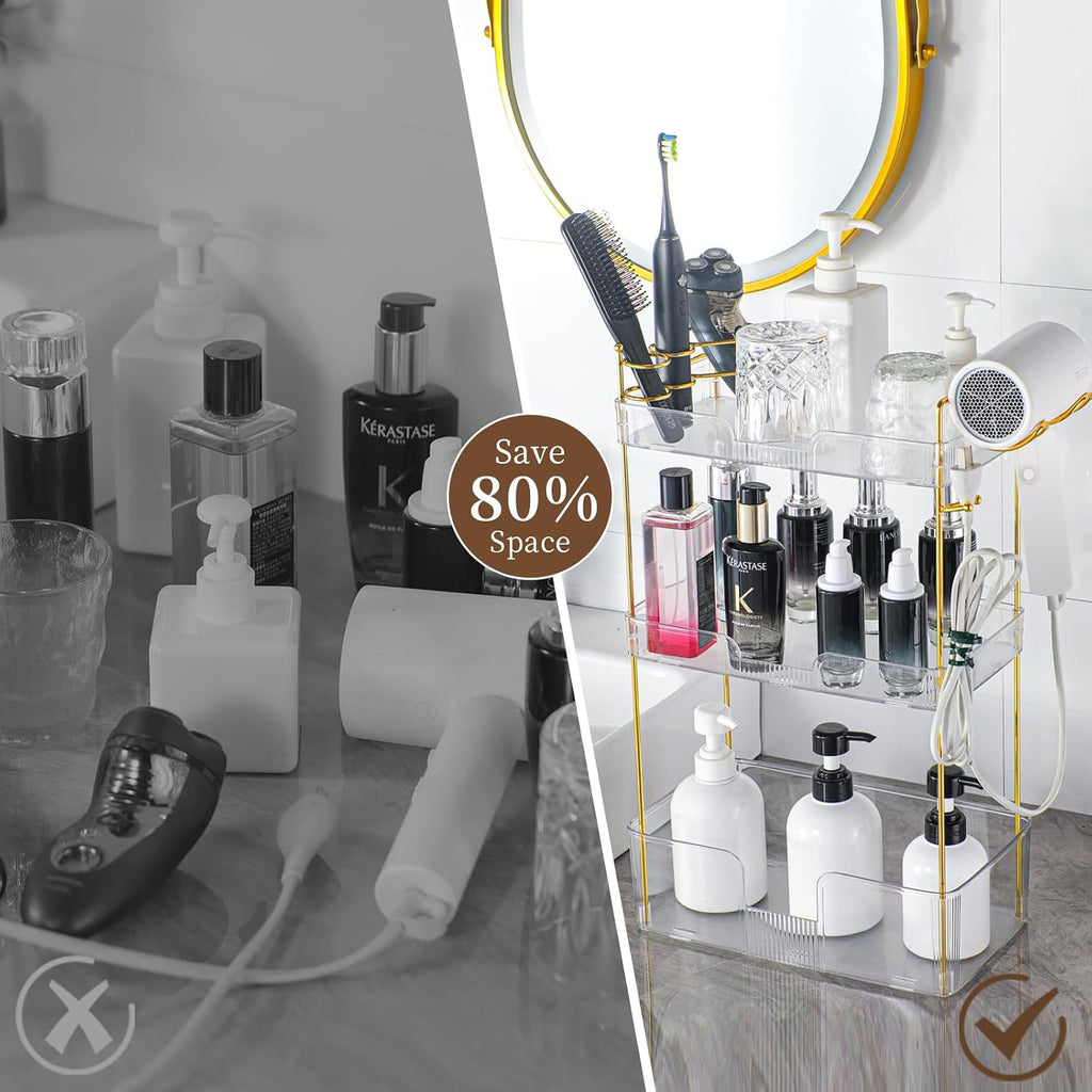 YCIA&DONE Luxury Bathroom Counter Organizer, Large Makeup Organizer