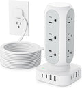 Tower Surge Protector Power Strip, 10FT Extension Cord by TenTrend