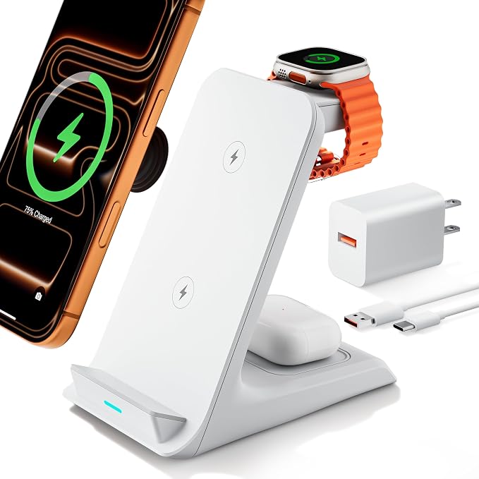 Wireless Charger for Thick Cases of 10MM/Otterbox/for Popsocket, 3 in 1 by eazpower