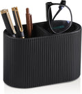 PU Leather Pen Holder for Desk, Small Remote Control Holder Pencil Cup by MEIBOOCH