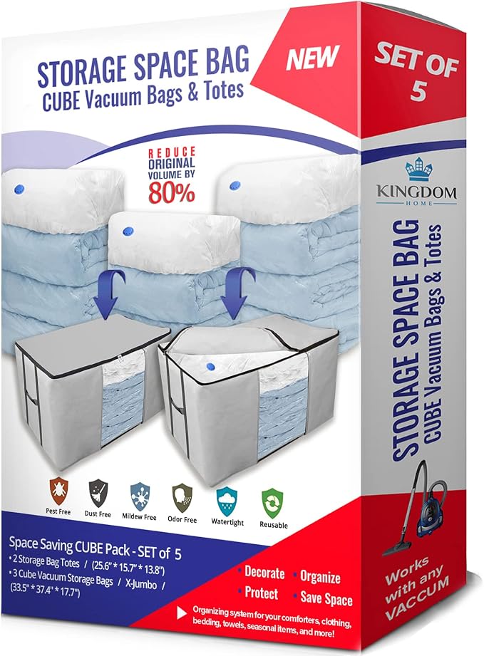 Cube Vacuum Storage Bags, Space Saver Bags, Premium Totes - Image 2