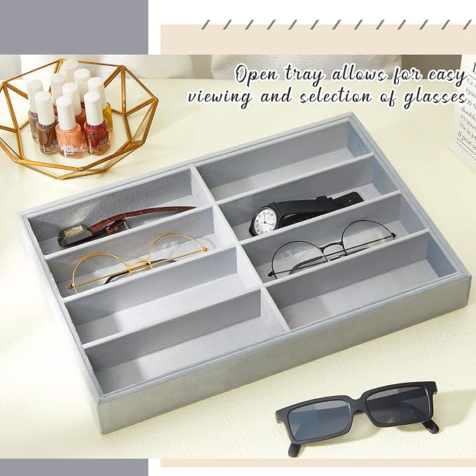 Amylove 2 Pcs Sunglass Organizer Trays Glasses Stackable Jewelry Trays Sunglass - Image 4