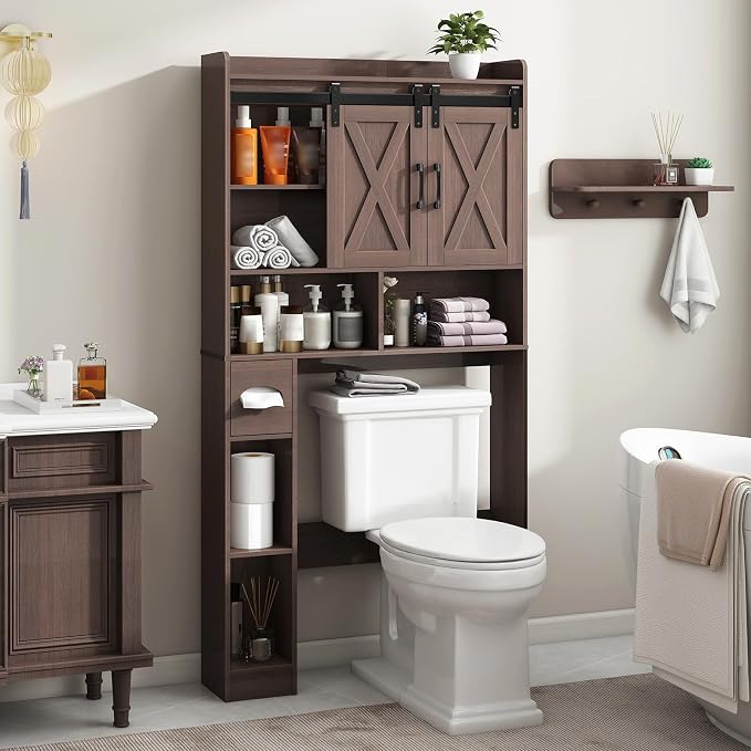 Vabches Over The Toilet Storage Cabinet, Farmhouse Storage Cabinet Over Toilet - Image 6