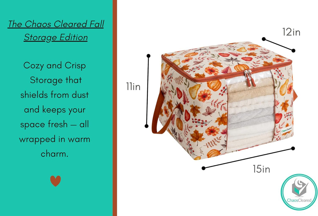 2 Pack Canvas Storage Bags Designer Organizer - Seasonal Storage for