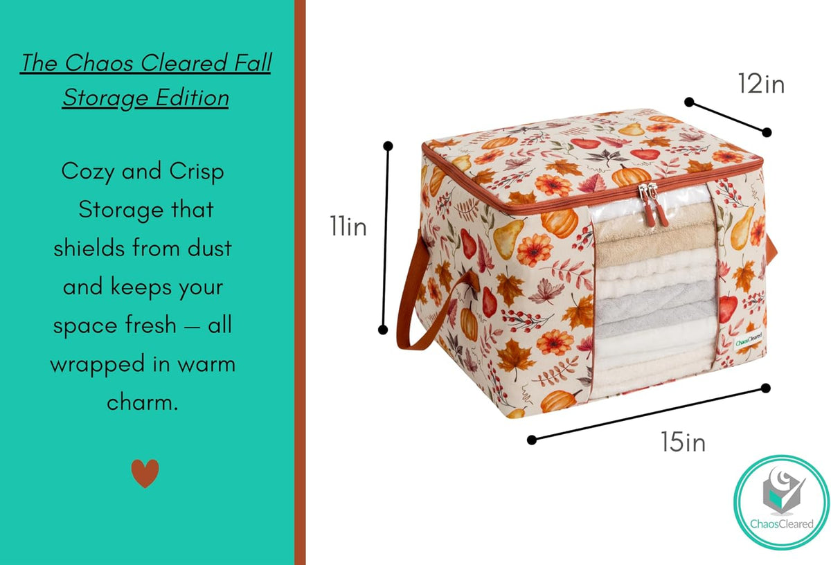 2 Pack Canvas Storage Bags Designer Organizer - Seasonal Storage for