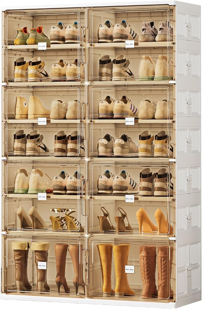 JEKO&JEKO 7 Tiers Foldable Boot and Shoe Storage Rack Cabinet by JEKOJEKO