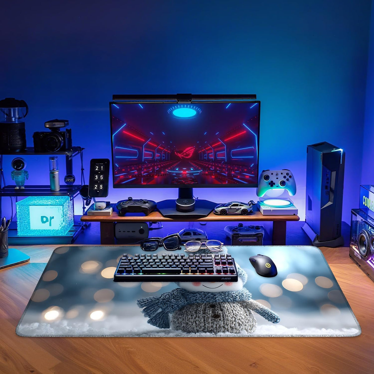 Christmas Snowman Extended Gaming Mouse Pad 35.4x15.7Inch Large Desk