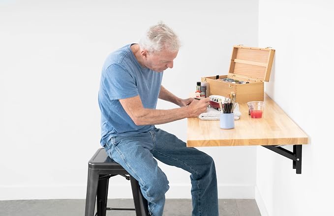 SafeRacks Heavy Duty Wall Mounted Folding Table | Collapsible Workbench - Image 7