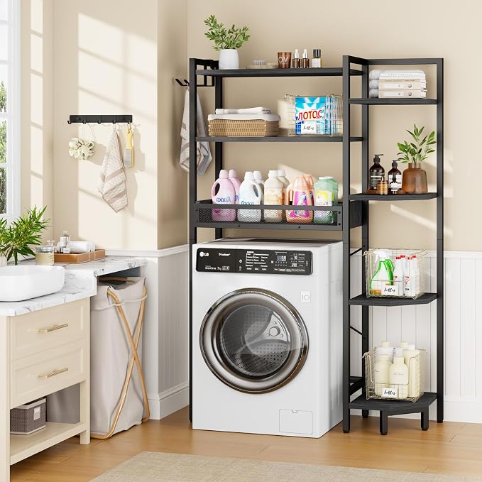 K1 Heavy Duty 7-Tier Over The Toilet Storage（with Basket and Paper Hook） - Image 2