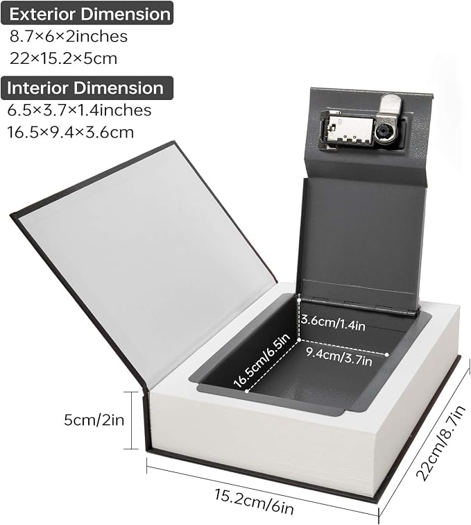 Real Paper Transfer Book Safe, Hollow - Image 3