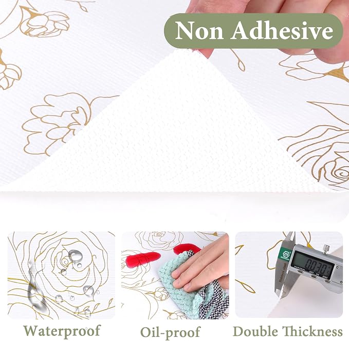 Shelf Liners for Kitchen Cabinets Non Adhesive Drawer Liner 23.6in x 30FT Gold - Image 5