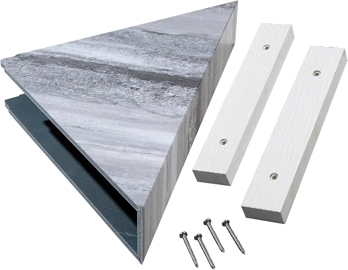 Palisade Vinyl Waterproof Corner Shower Shelf in Hermitage Granite/Urban Cliff by PalisadeWallTilesandPlanks