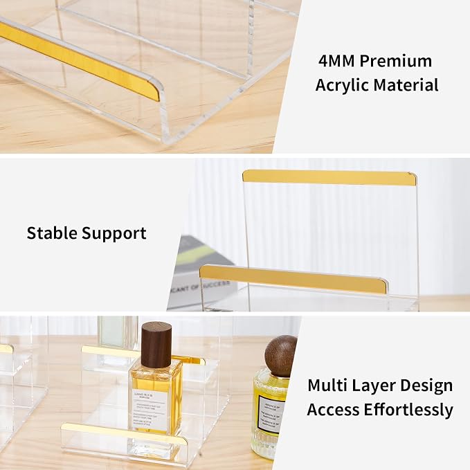 2 Pack 3-Tier Purse Display Stands, Acrylic Wallet Holder Risers Stand - Image 4