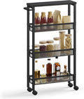 VASAGLE Slim Rolling Cart, 4-Tier Storage Cart, Narrow Cart by VASAGLEbySONGMICSHOME