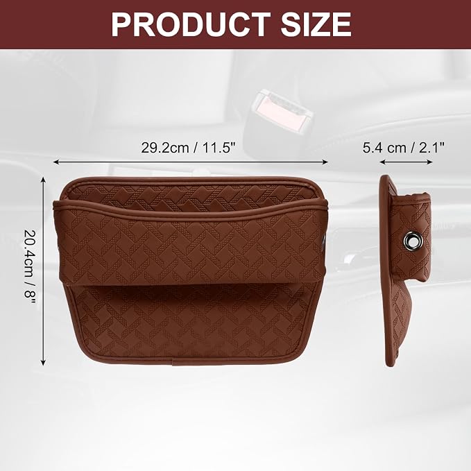HARFINGTON Car Seat Gap Filler Organizer 11.5 x 8 x 2.1 Inch Leather Universal - Image 2