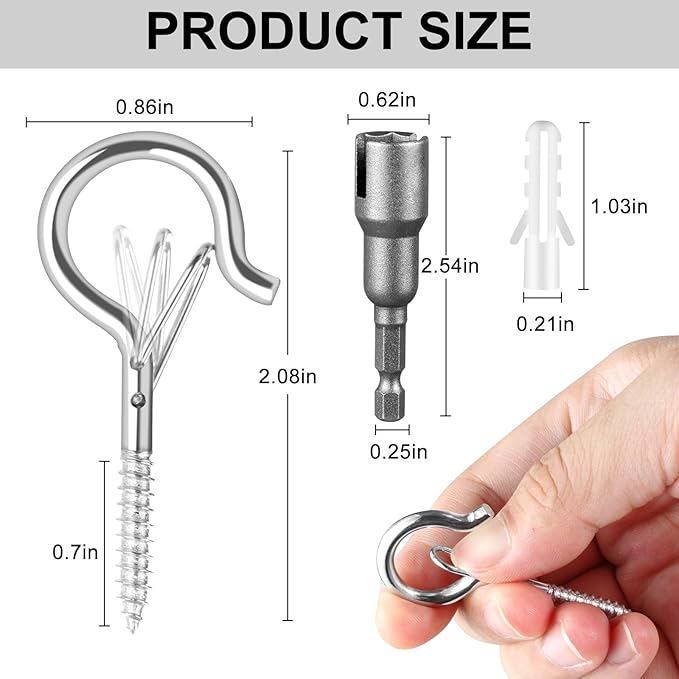 96 PCS Q-Hanger Hooks, Screw Hooks - Image 7