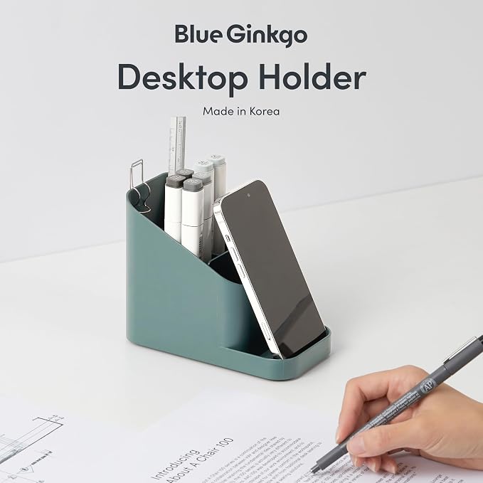 BLUE GINKGO Desk Holder – Korean-Made Office Organizer - Image 2