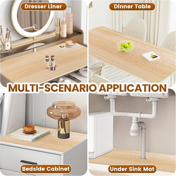 Drawer Shelf Liner for Kitchen Cabinets Non-Adhesive, Non Slip Shelf Paper - Image 6
