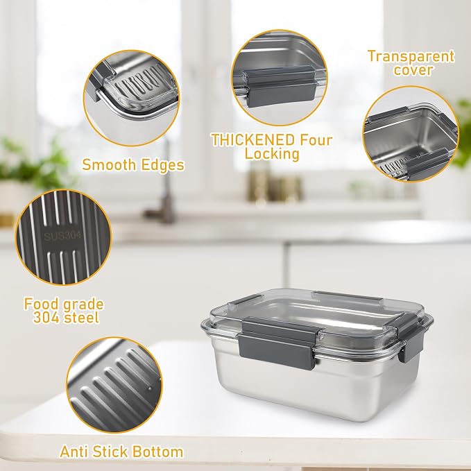 Cheese Container for Refrigerator, Cheese Stainless Steel Container - Image 2