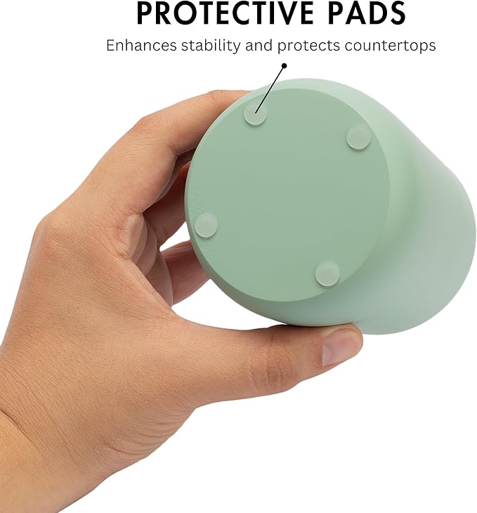 Matte Sage Green Toothbrush and Toothpaste Holder and Cup - Image 4