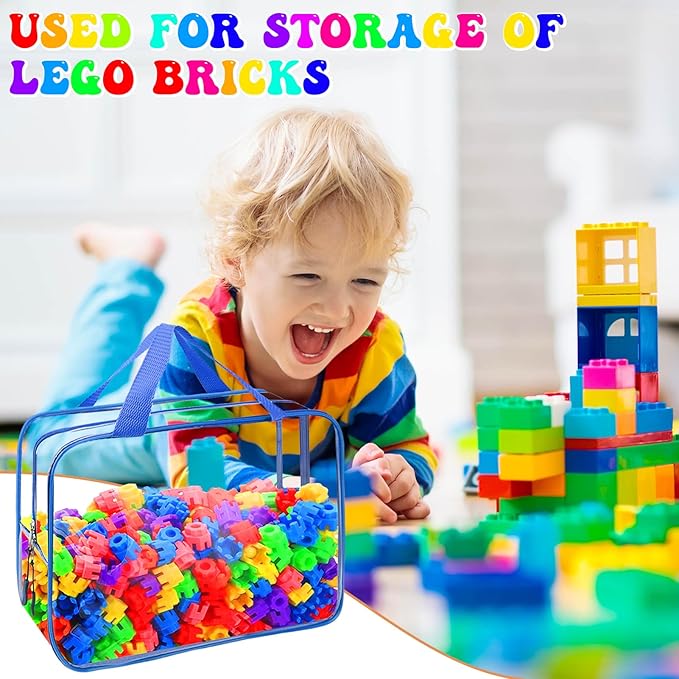 8 Packs 8 Colors Large Toy Storage Bags, Reusable Clear PVC Board Game Storage - Image 5