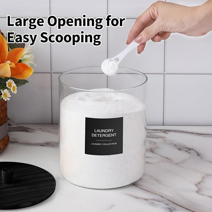 Glass Jars and Acrylic Dryer Sheet Holder, Laundry Pods Container - Image 5