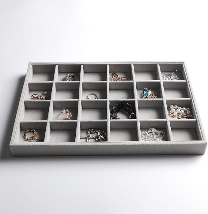 Frebeauty Stackable Velvet Jewelry Organizer Trays - Image 4